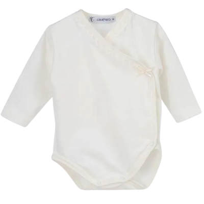 <span style="color: #d89ca0; font-weight: 600;">قميص أطفال بيج بربطة جانبية</span><br> <span style="display:inline-block; margin-top: 8px; color: #333333; font-weight: 600;"> Beige Cotton Bodysuit </span>
